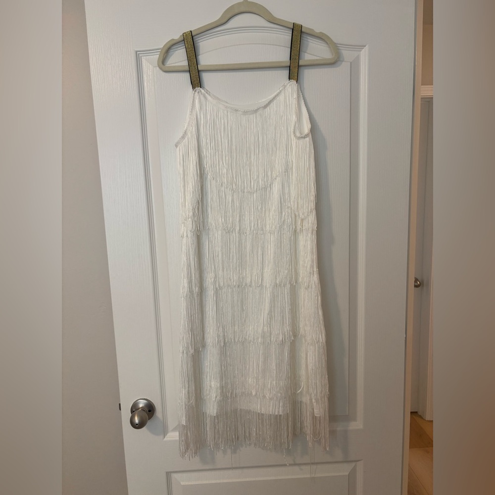 Amazon White Fringe Dress